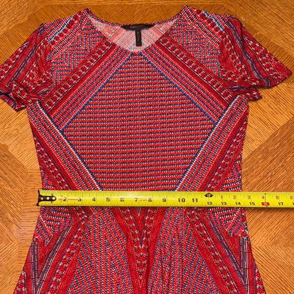 BCBGMaxAzria Red and Blue Short Sleeve Dress Size Small - Picture 7 of 7
